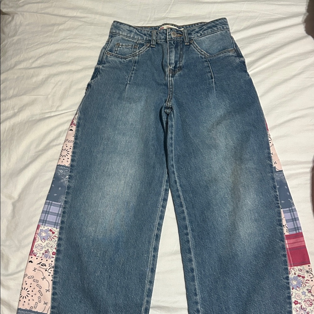 Levi's Blue Patchwork Flare Jeans
